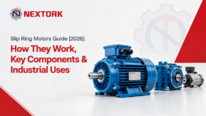 Nextork blue slip ring motor with gearbox and drive unit — cover image for the Slip Ring Motors Guide